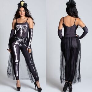 NEW Dreamgirl Bare Bones Skeleton Babe Costume Set Large Yandy